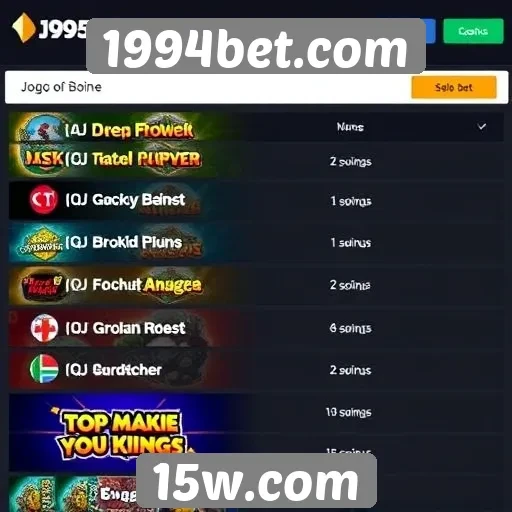 Comparativo de jogos disponíveis na plataforma